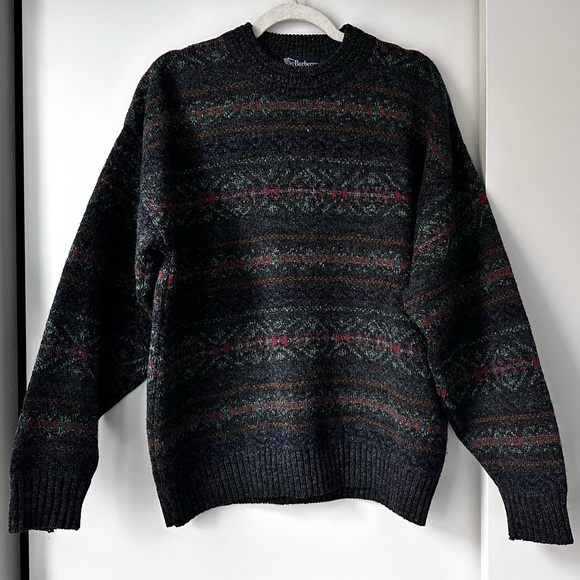 Burberry Mens 100% Wool Gray Scotland Winter Sweater - Picture 1 of 6